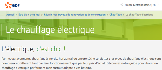 1 Le chauffage electrique